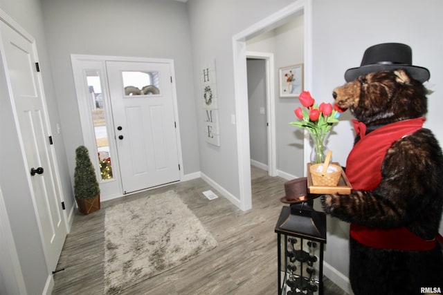 entrance foyer with hardwood / wood-style flooring