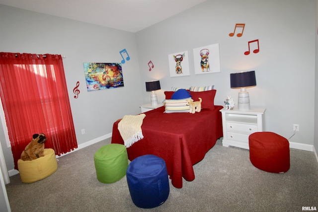 bedroom featuring carpet