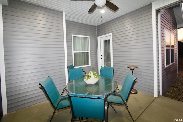 view of patio / terrace with ceiling fan