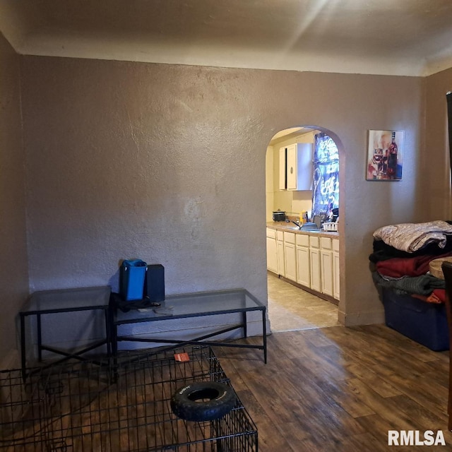 interior space featuring wood-type flooring