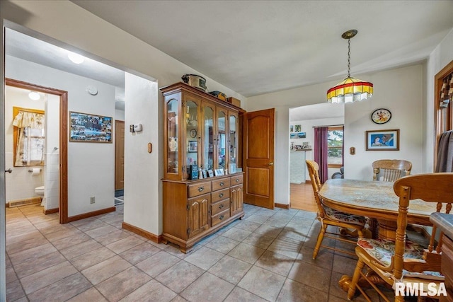 view of tiled dining room