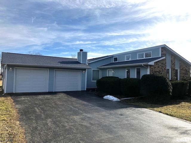 view of front facade with a garage