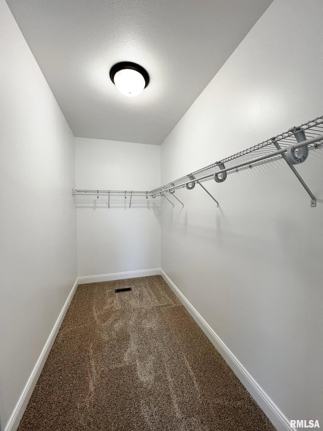 spacious closet with carpet and visible vents