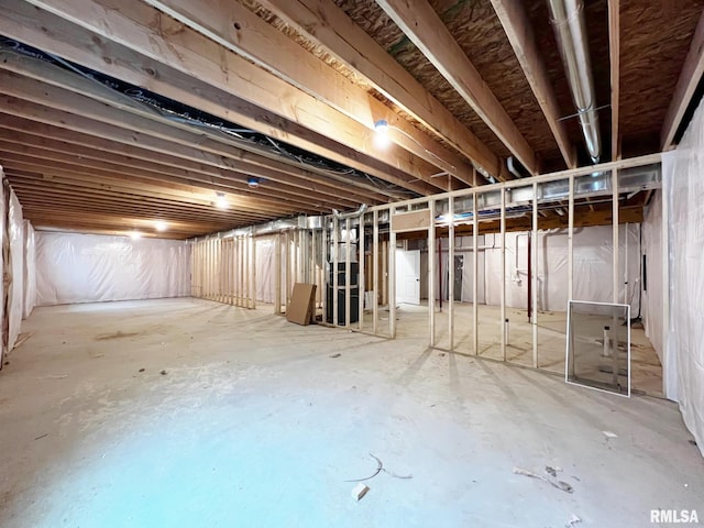view of unfinished below grade area
