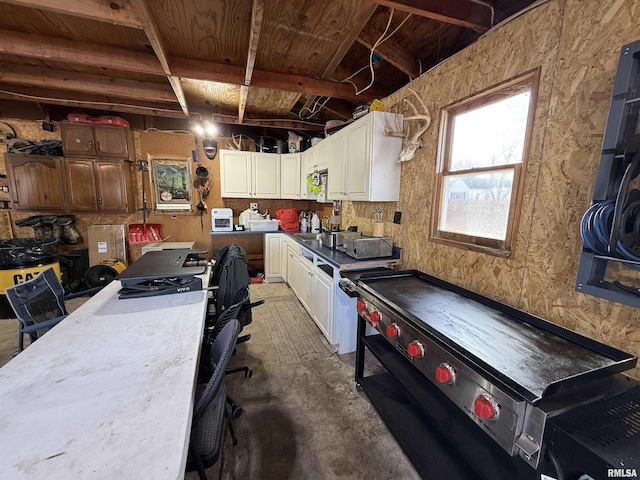 kitchen with white cabinetry