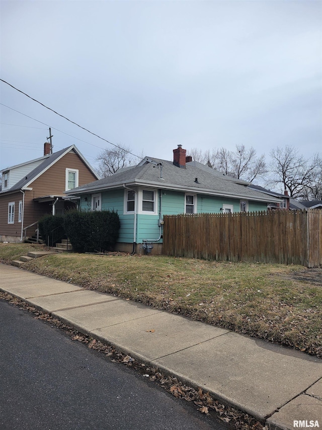 view of single story home