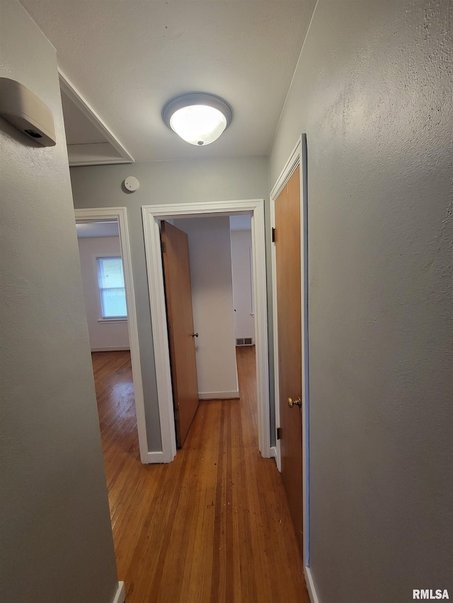 hall featuring light wood-type flooring