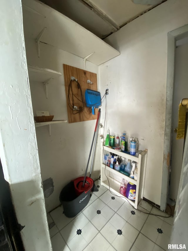 bathroom with tile patterned flooring