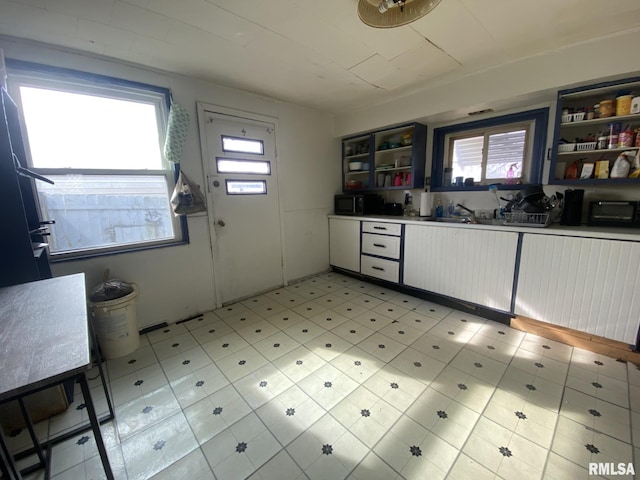 kitchen featuring white cabinetry and sink