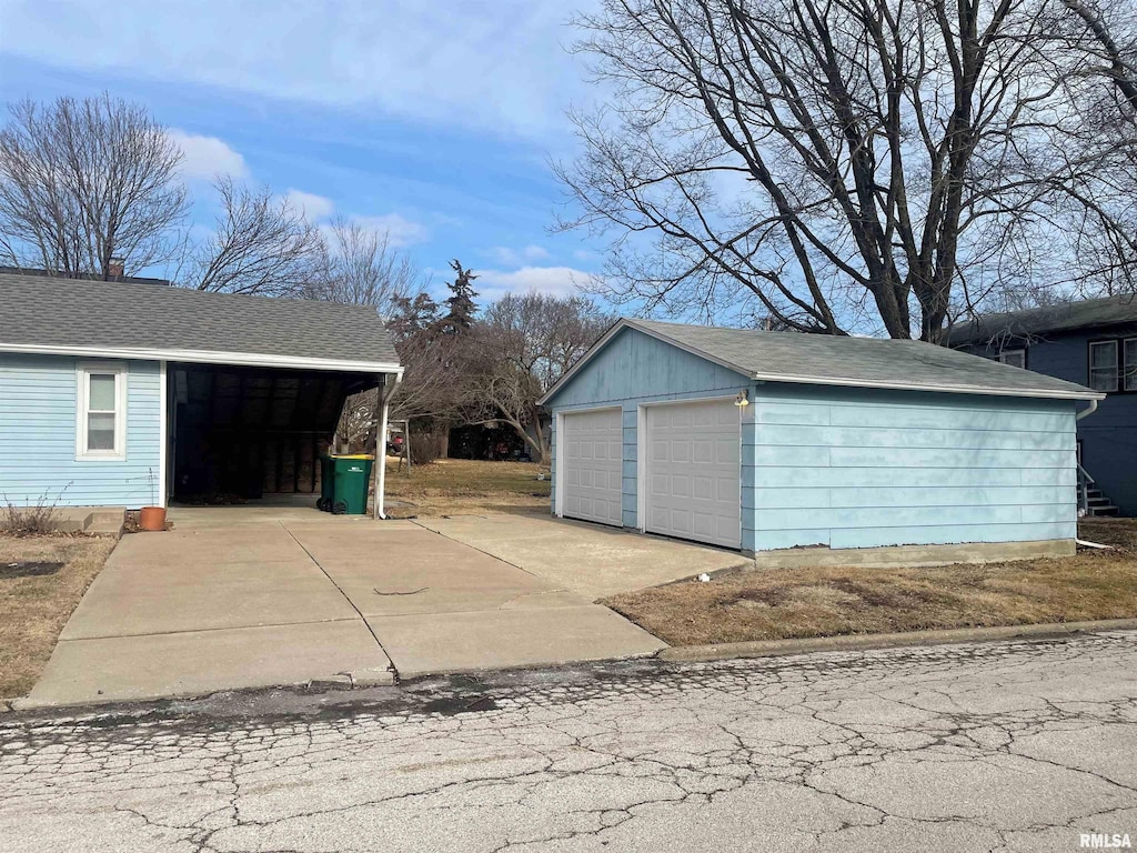 view of garage