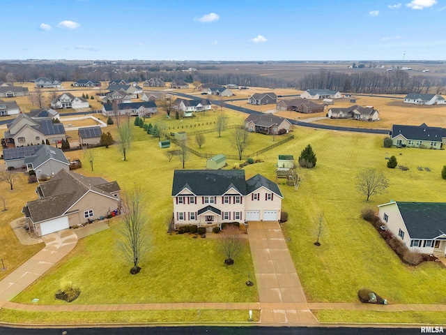 aerial view with a residential view