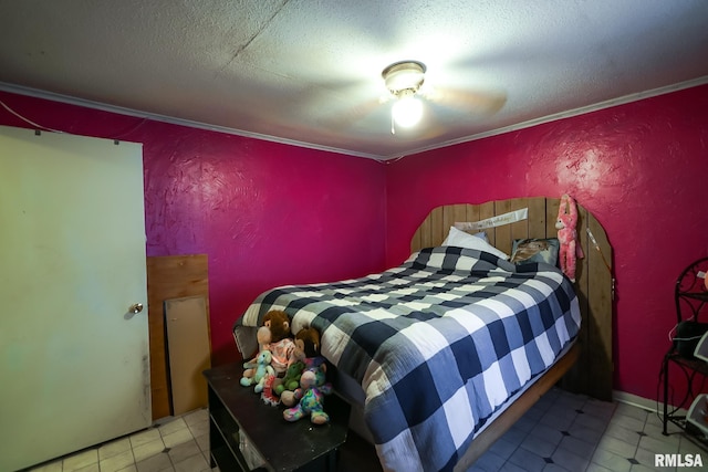 bedroom with a textured ceiling