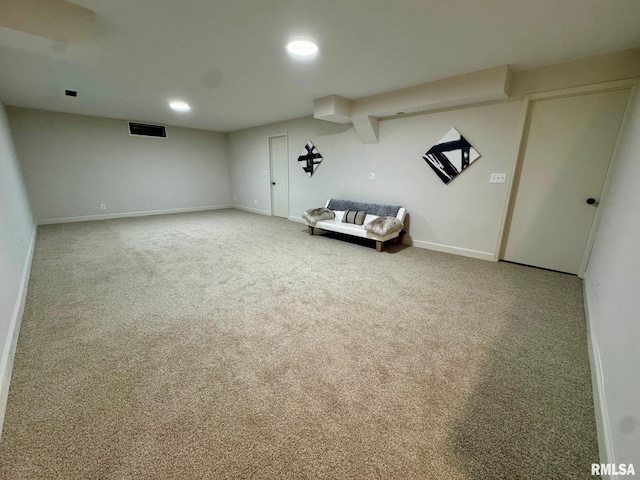 unfurnished room with carpet floors