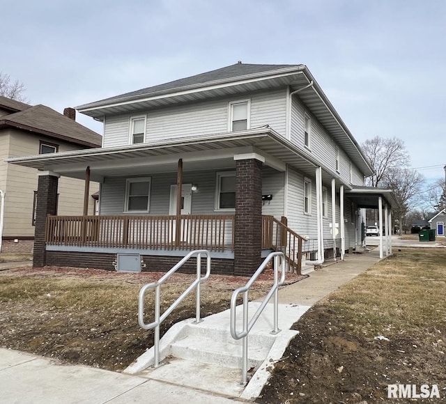 view of front of property with covered porch