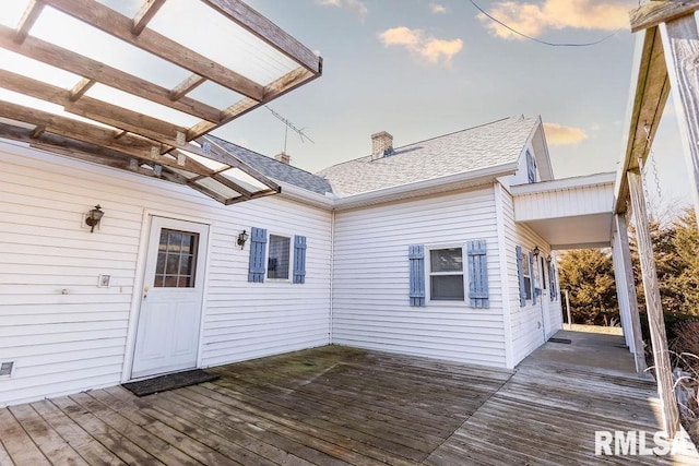 view of deck at dusk