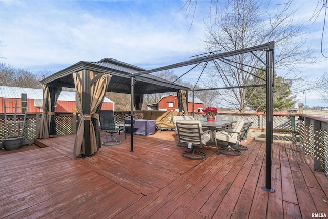 deck with a gazebo