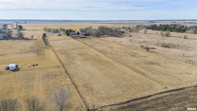 drone / aerial view with a rural view