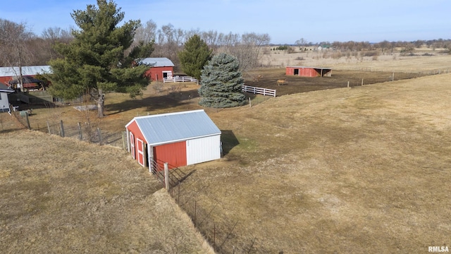 aerial view with a rural view