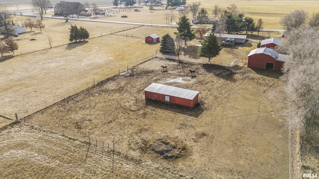 drone / aerial view with a rural view