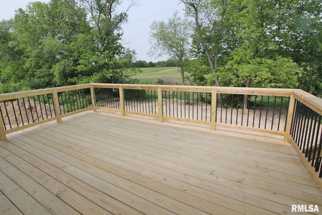 7023 N Water Oak Dr, Edwards, IL 61528 - wooden terrace featuring view of wooded area