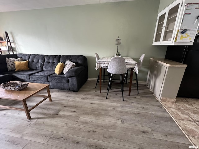 living room featuring light hardwood / wood-style floors