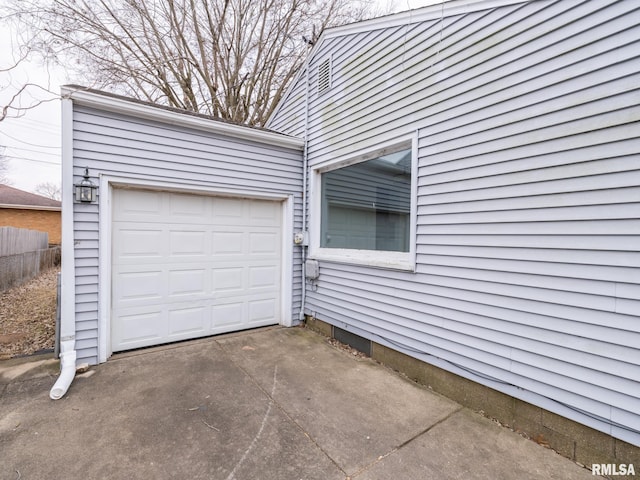 view of garage