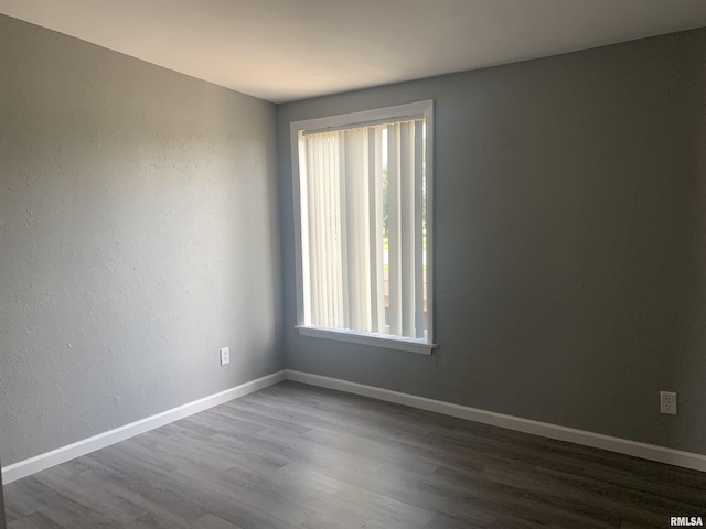 empty room with hardwood / wood-style flooring and a wealth of natural light