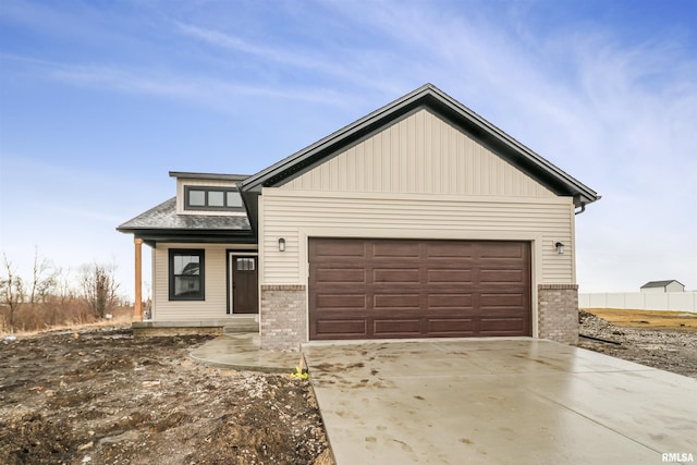 view of front of house with a garage