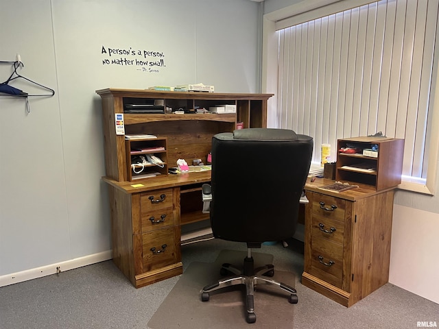 view of carpeted office