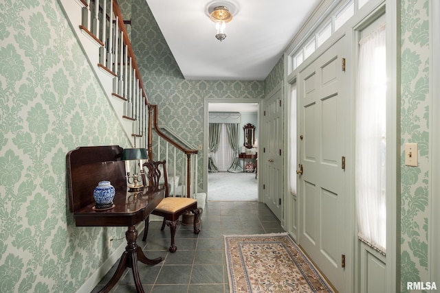 view of tiled entrance foyer