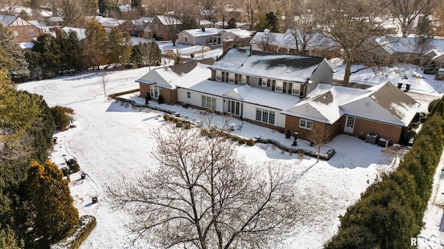 view of snowy aerial view