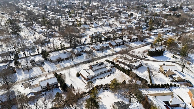 view of snowy aerial view