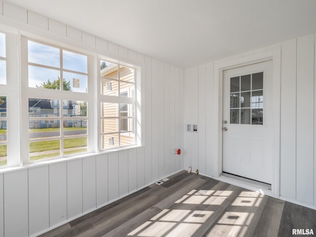 interior space featuring dark wood-type flooring