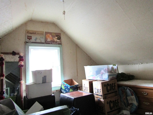 additional living space featuring lofted ceiling