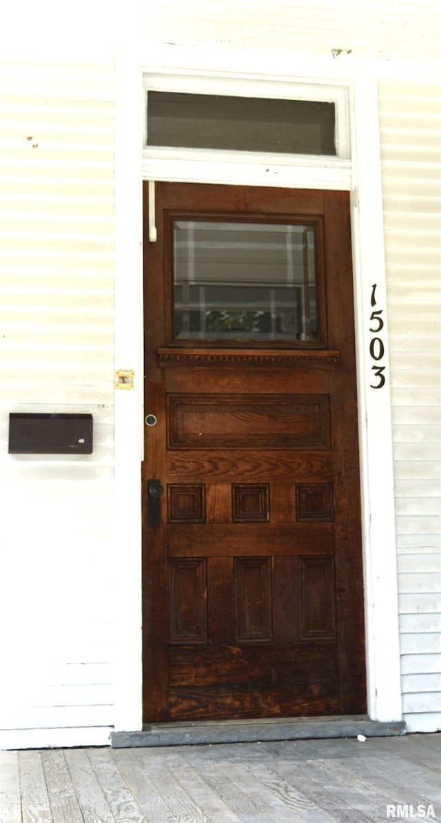 view of doorway to property