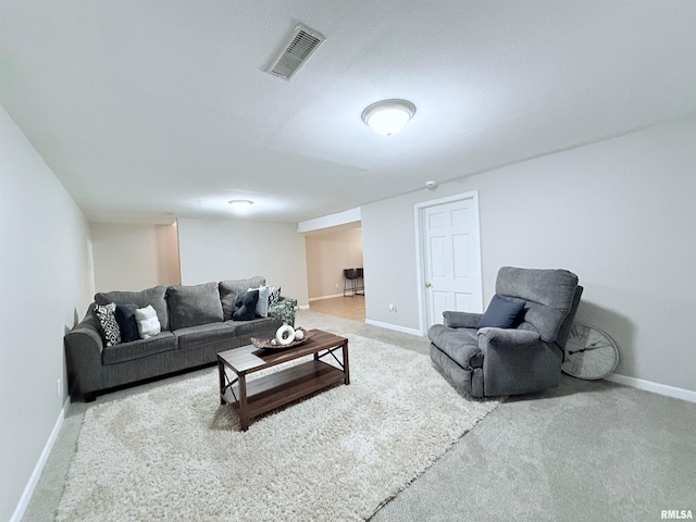 living room featuring carpet flooring