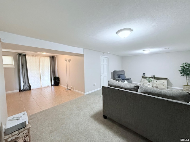 living room featuring carpet floors