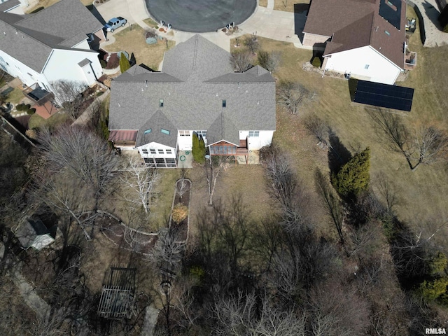 aerial view with a residential view