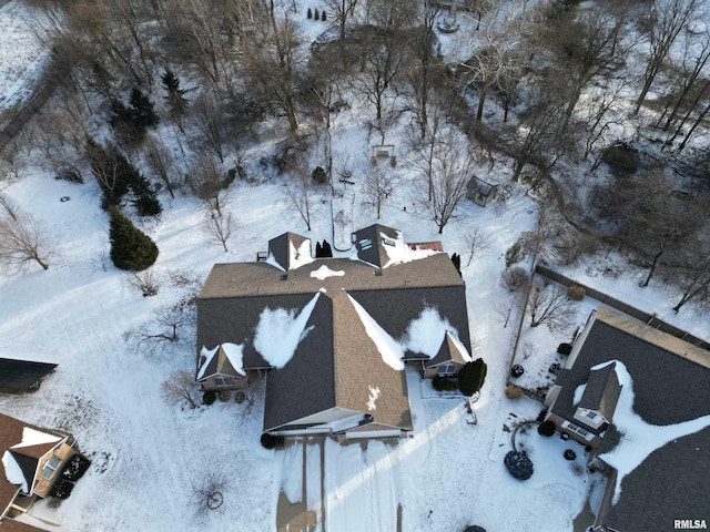 view of snowy aerial view