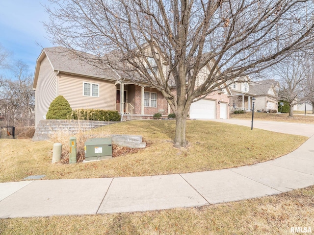 single story home with a front lawn and a garage