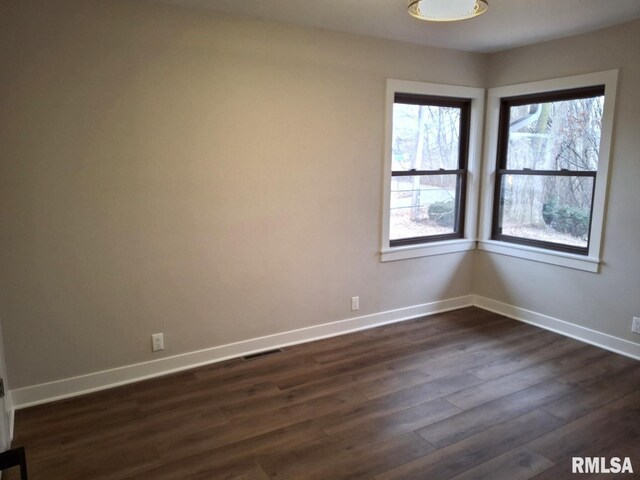 300 E 4th St, Saint David, IL 61563 - spare room with baseboards and dark wood-type flooring