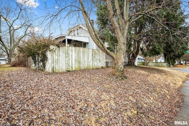 exterior space with a gambrel roof