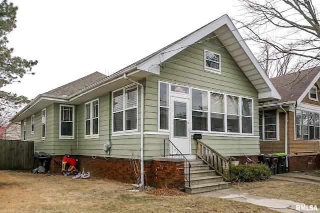 view of front of house featuring entry steps