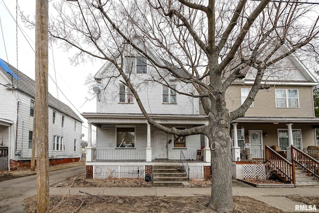 view of front facade featuring covered porch