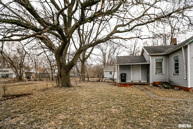 view of yard with fence