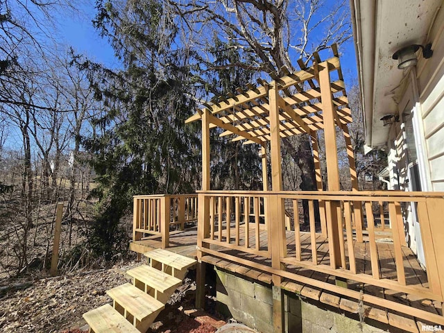 deck featuring a pergola