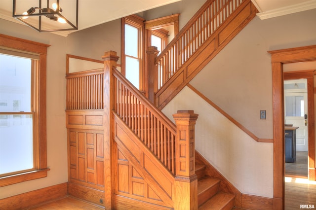 644 S Randolph St, Macomb, IL 61455 - stairway featuring ornamental molding