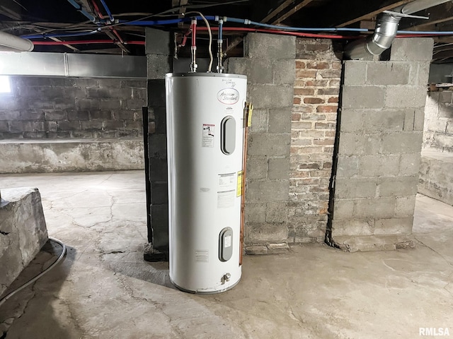 utility room with water heater