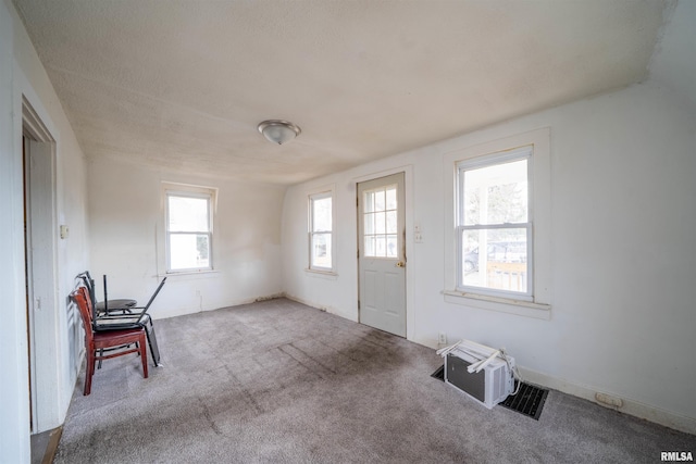 entryway with carpet and visible vents