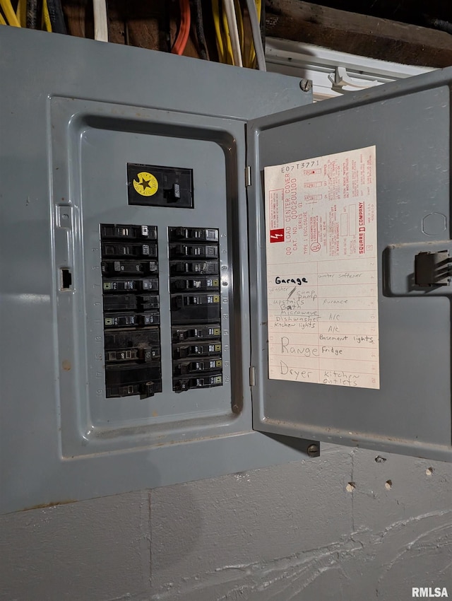 utility room featuring electric panel